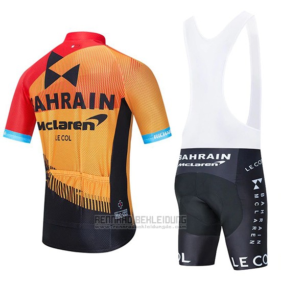 2020 Fahrradbekleidung Bahrain Mclaren Rot Orange Shwarz Trikot Kurzarm und Tragerhose